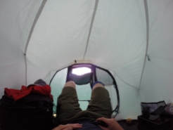 Rainy days stuck in the tent.