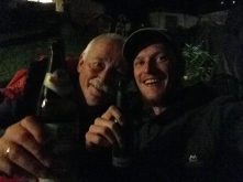 Drinking with a policeman in Passau, Germany.