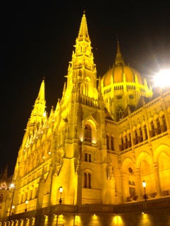Parliament buildings up close, Budapest.