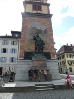 Statue of William Tell in Sandra's home town in Switzerland.