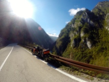 Cycling along the Piva river in Montenegro.