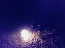 Beach fire with Virginie and Cyrille on the windiest night ever.
