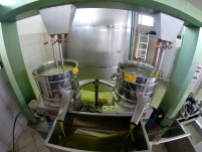 Oil goes through a centrifuge to remove impurities.