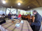 Blurry but the guy in red, Peter, bought us coffee and toasties after I had a puncture.